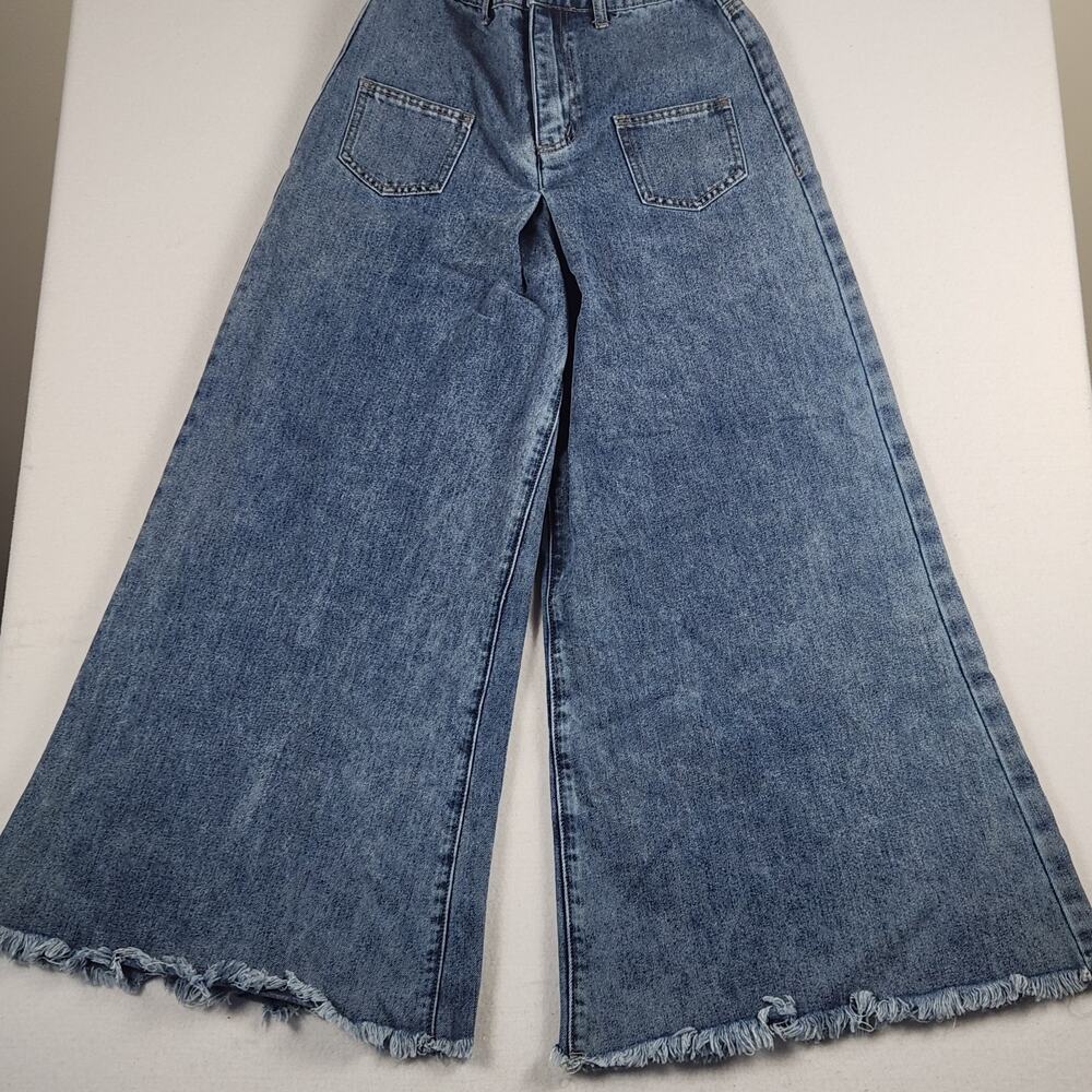 Davi & Dani Boho Hippie Wide Flare Leg Jeans Womens S Inseam 26"